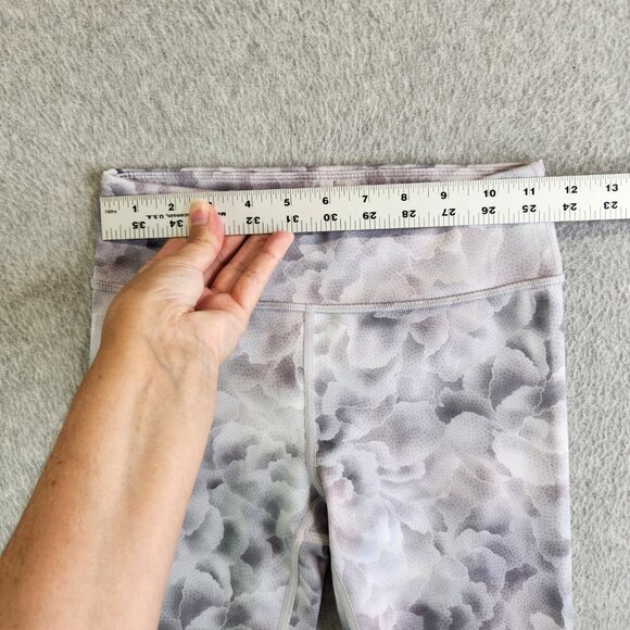 Athleta Leggings Girls L Gray Rose High Rise Printed Chit Chat Tight Ankle - Picture 6 of 12